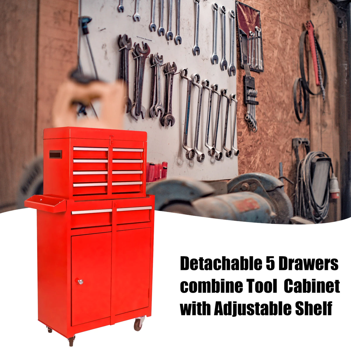Black 5 Drawer Rolling Tool Chest with Locking System Z6243