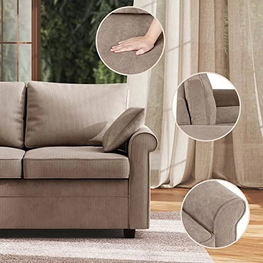 Brown Corduroy 2 in 1 Sleeper Sofa P5794