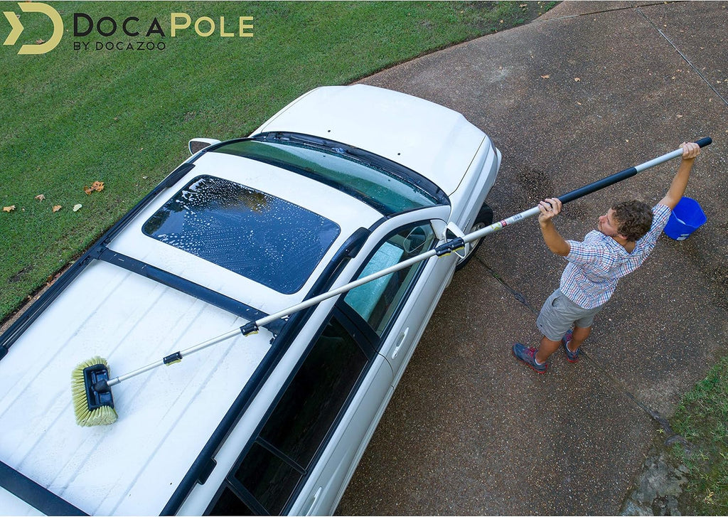 Car Cleaning Kit with Soft Car Wash Brush, Squeegee, Mitt, Microfiber Cleaning Head & Extension Pole I4555