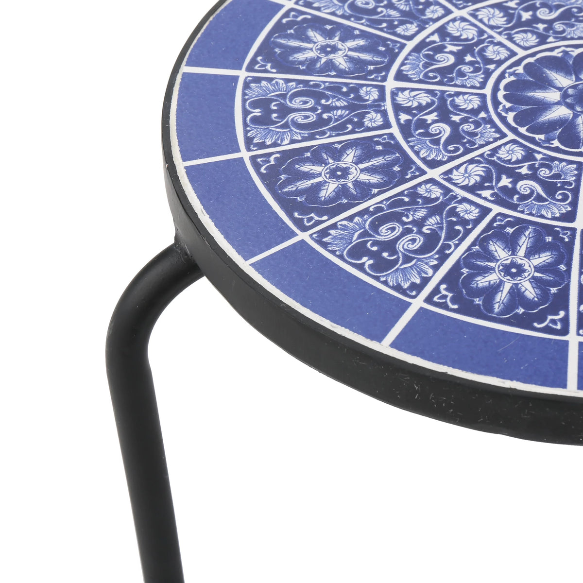 Outdoor Ceramic Tile Side Table with Iron Frame Z10292