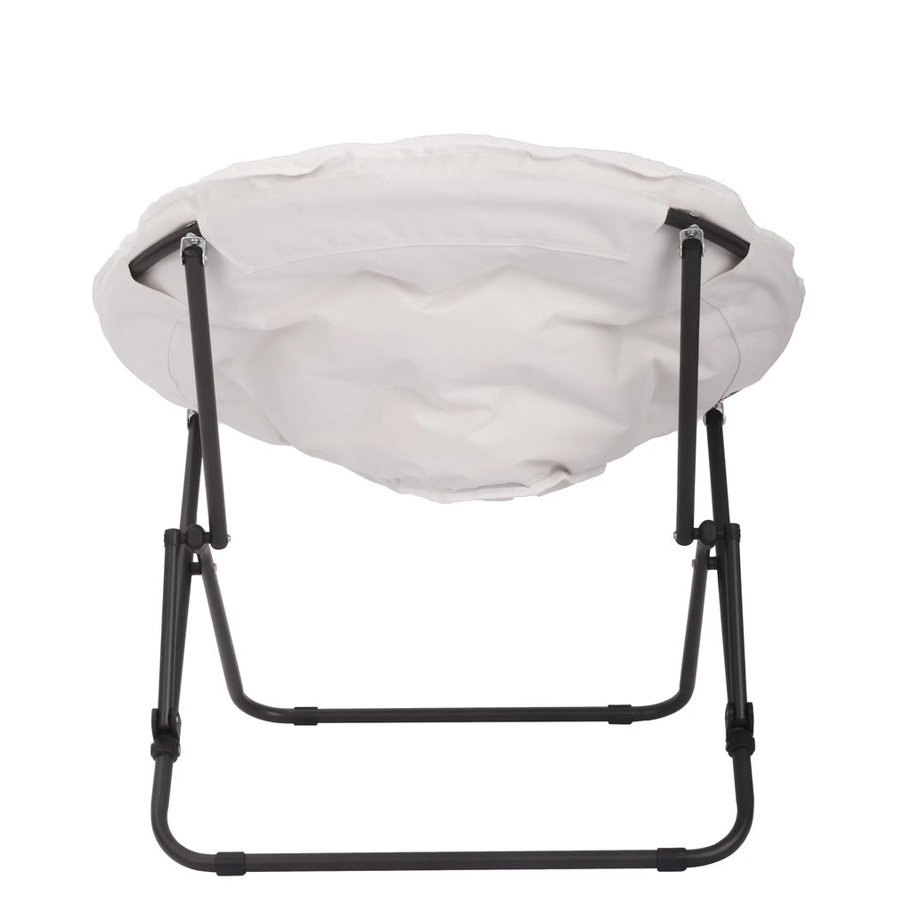 White Faux Shearling Saucer Chair K7166