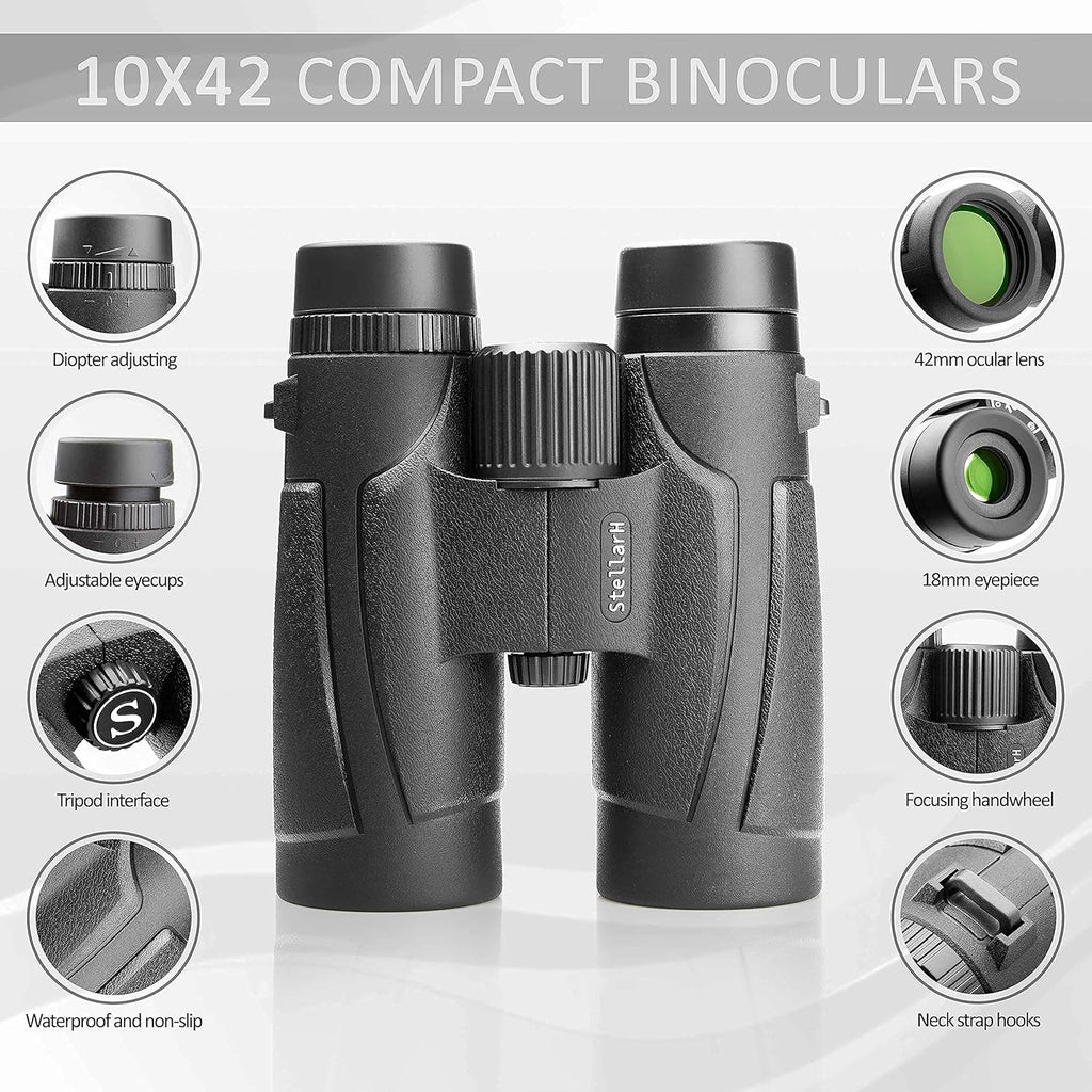 10x42 Waterproof Binoculars with Tripod and Smartphone Adapter D956241