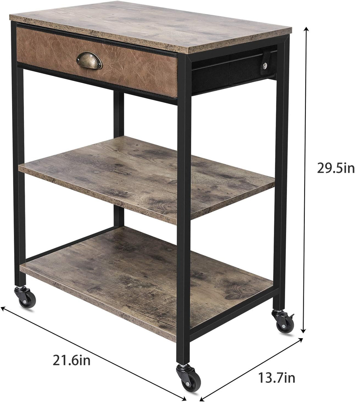 3 Tier Printer Stand with Storage Drawer and Wheel R437374