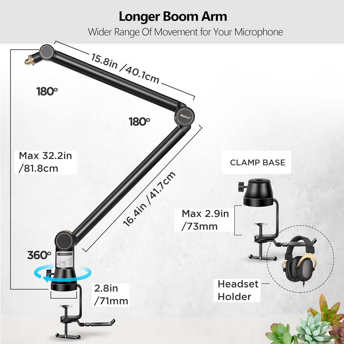 Mic Arm Desk Mount with 3/8 to 5/8 Adapter H90792