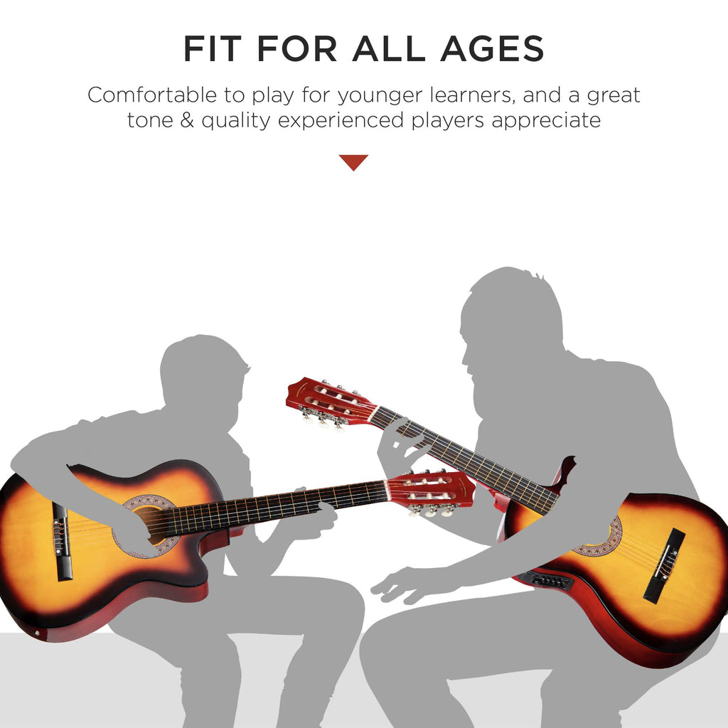 38in All Wood Cutaway Acoustic Electric Guitar D19811