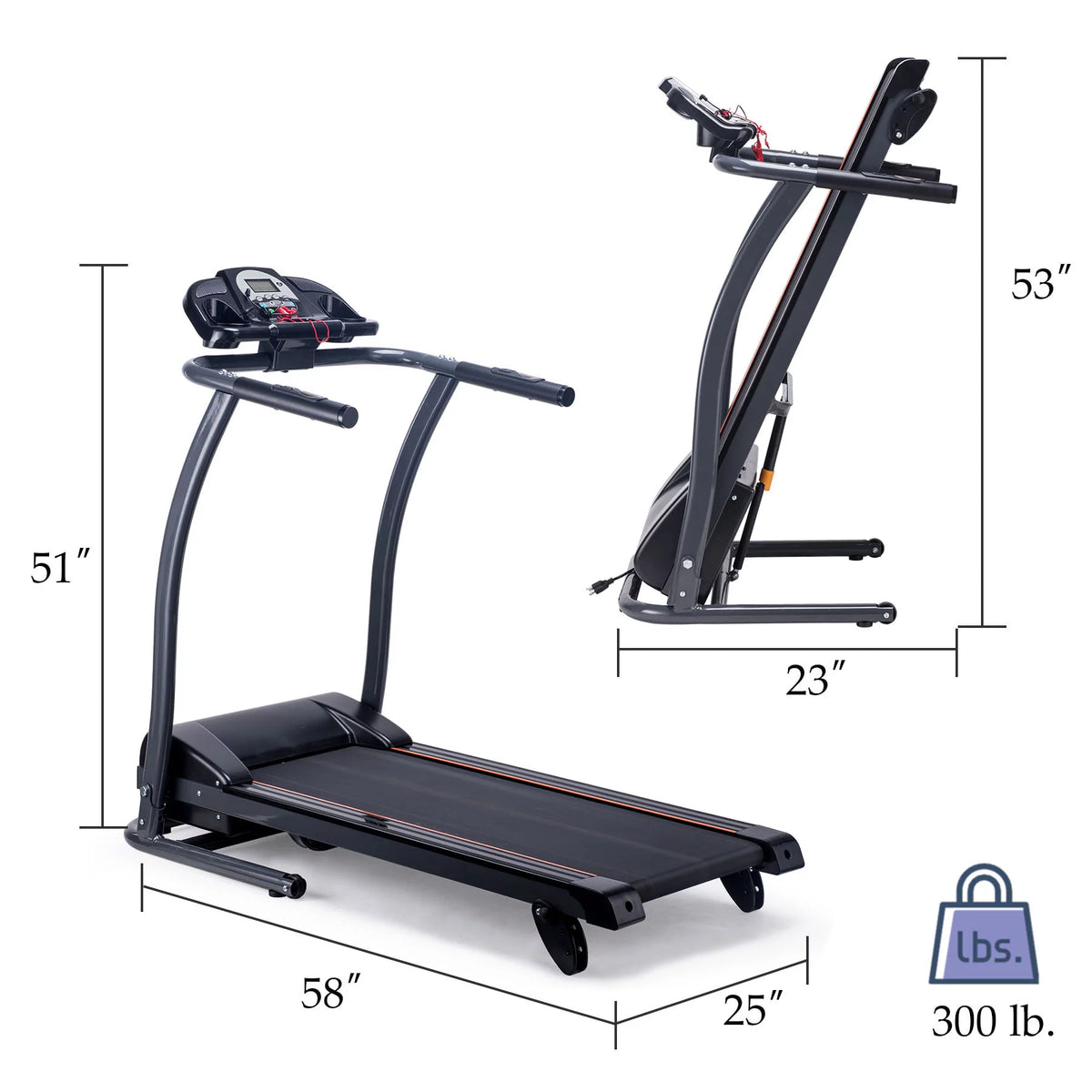 Foldable Incline Motorized Treadmill X276