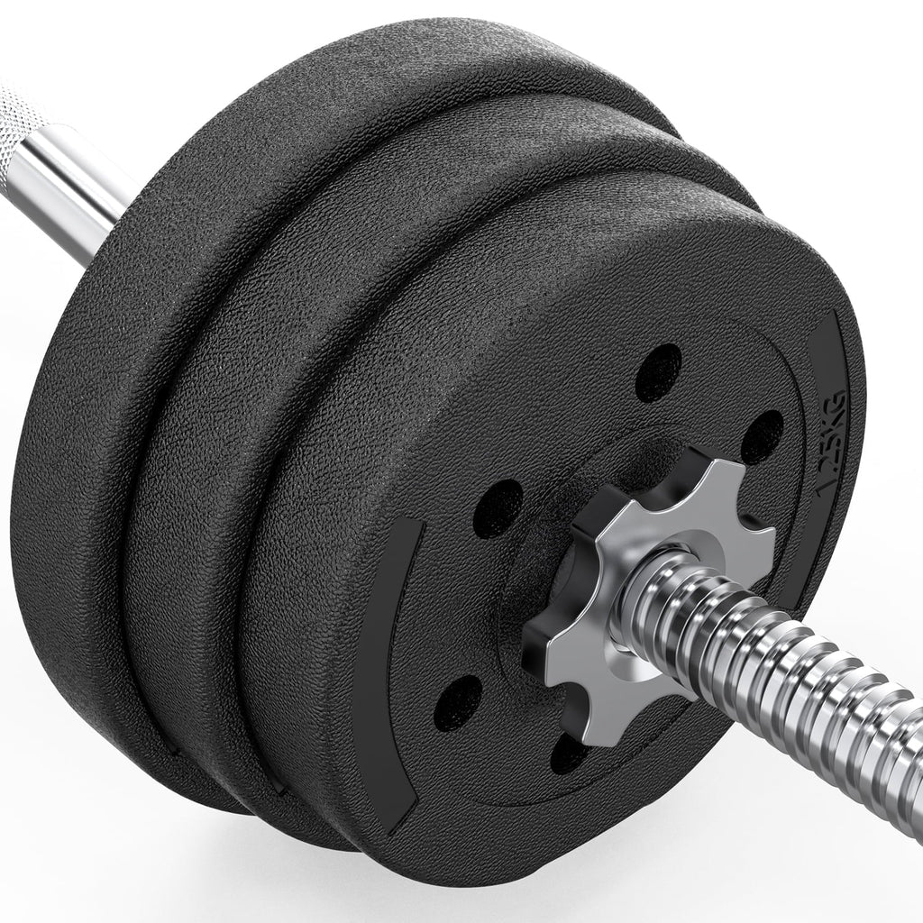 2 in 1 Adjustable Dumbbell Set with Connecting Rod Black S69665