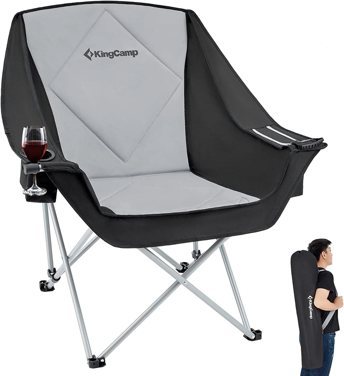 Oversized Folding Camping Chair Black G351091