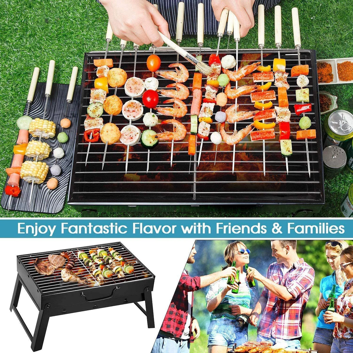 Charcoal Portable Folding BBQ Grill H858