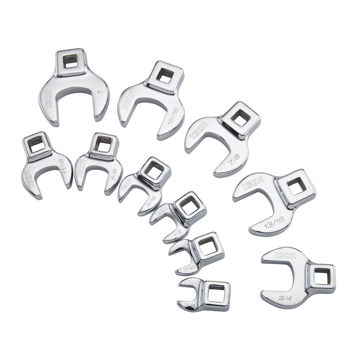 3/8 in. Drive SAE Crowfoot Wrench Set, 11-Piece N771