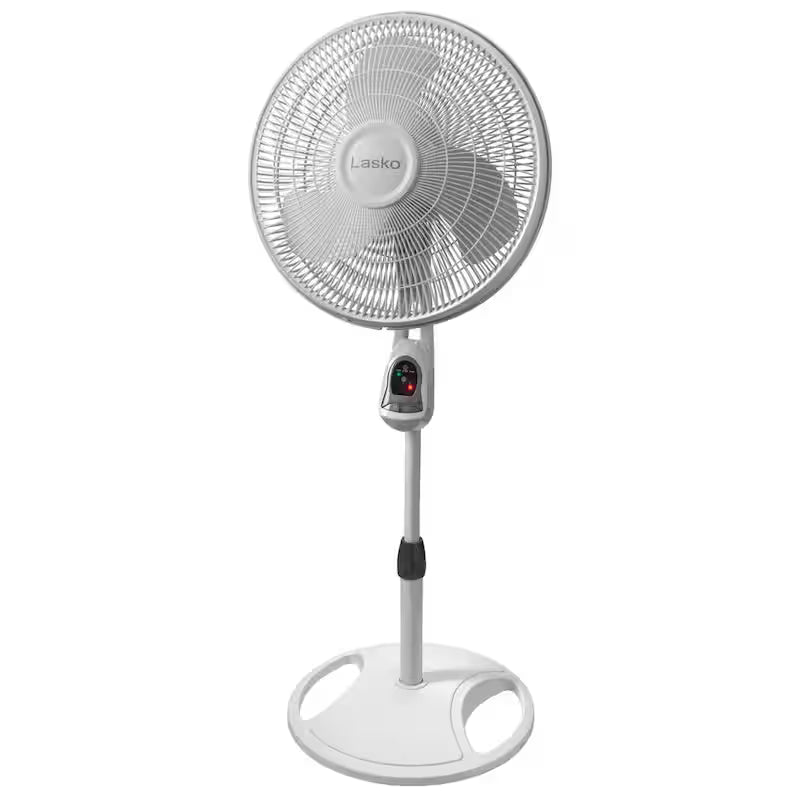 16 in. 3 Speed Oscillating Pedestal Fan with Remote Control in White L8399