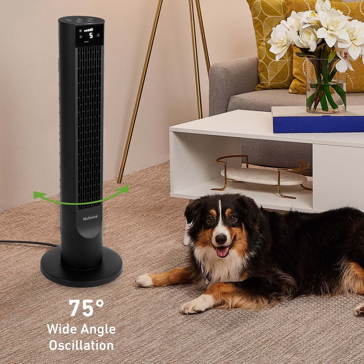Black Oscillating Digital Tower Fan D1151