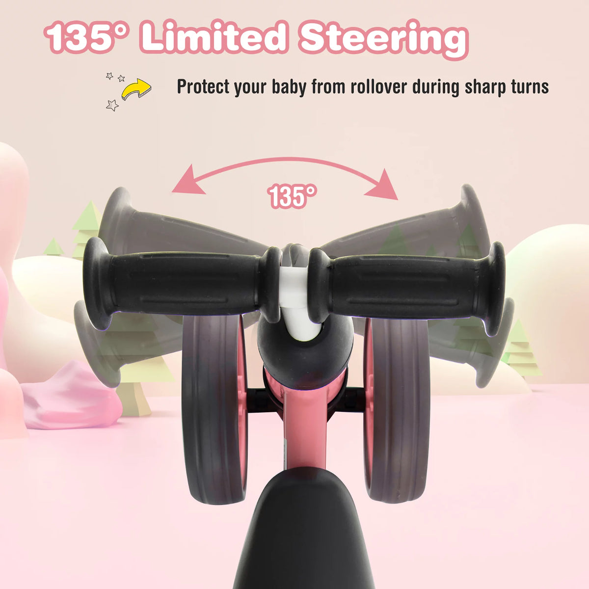Pink 4 Wheels Baby Balance Bike S5197