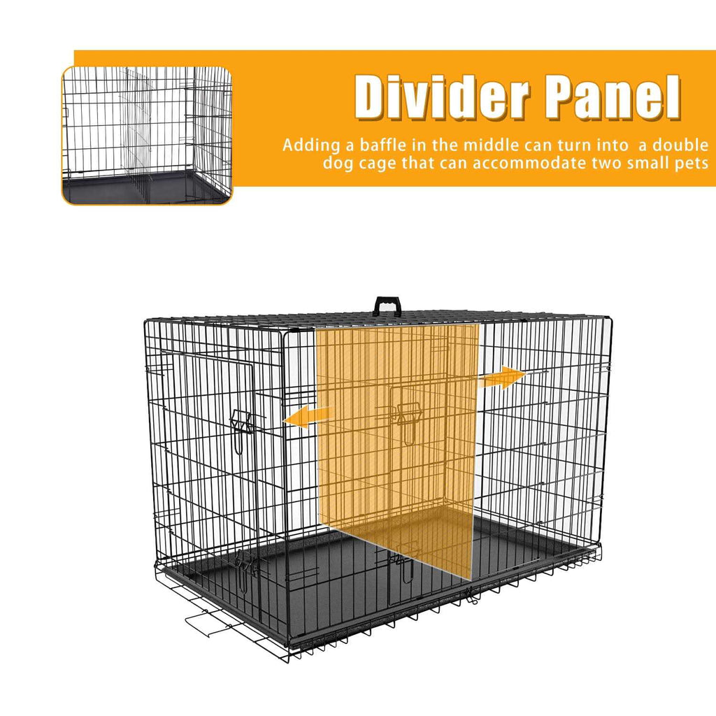 Large Dog Crate with Divider and Double Door U86691