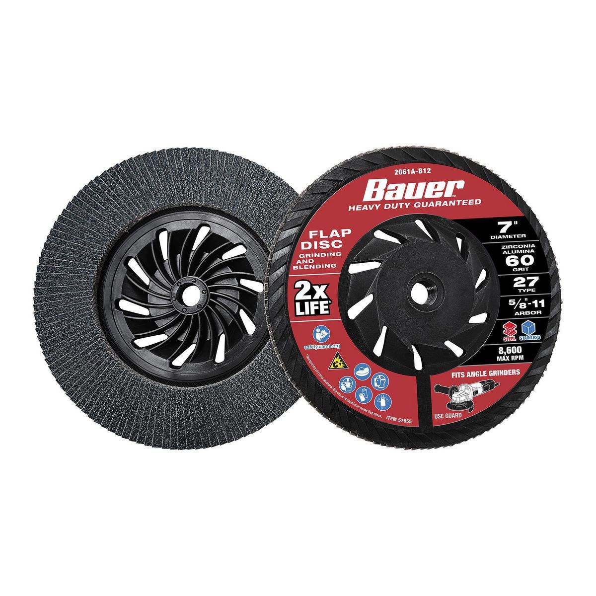 7 in. 60-Grit Type 27 Flap Disc with Zirconia Grain R370885