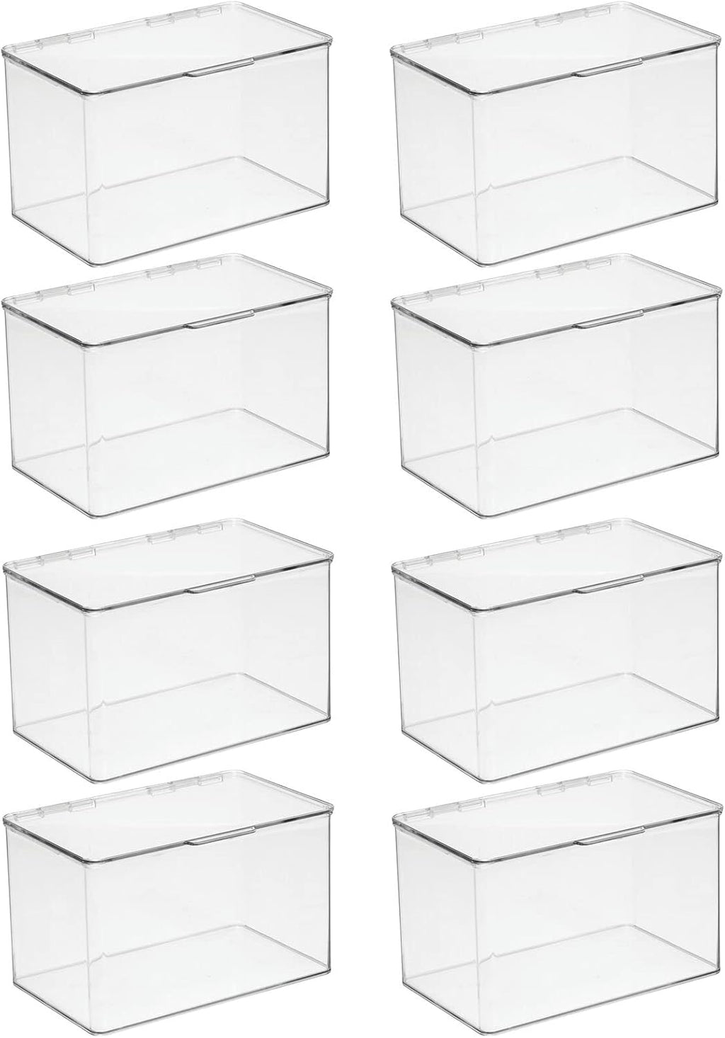 Clear 8 Pack Stackable Plastic Storage Bin with Lid F735264