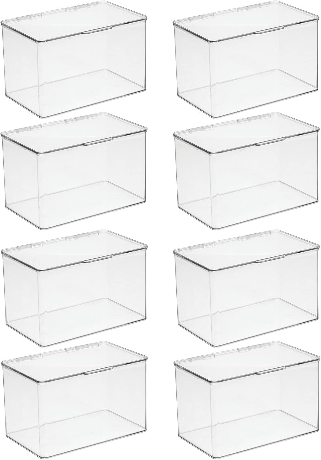 Clear 8 Pack Stackable Plastic Storage Bin with Lid F735264