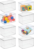 Clear 8 Pack Stackable Plastic Storage Bin with Lid F735264