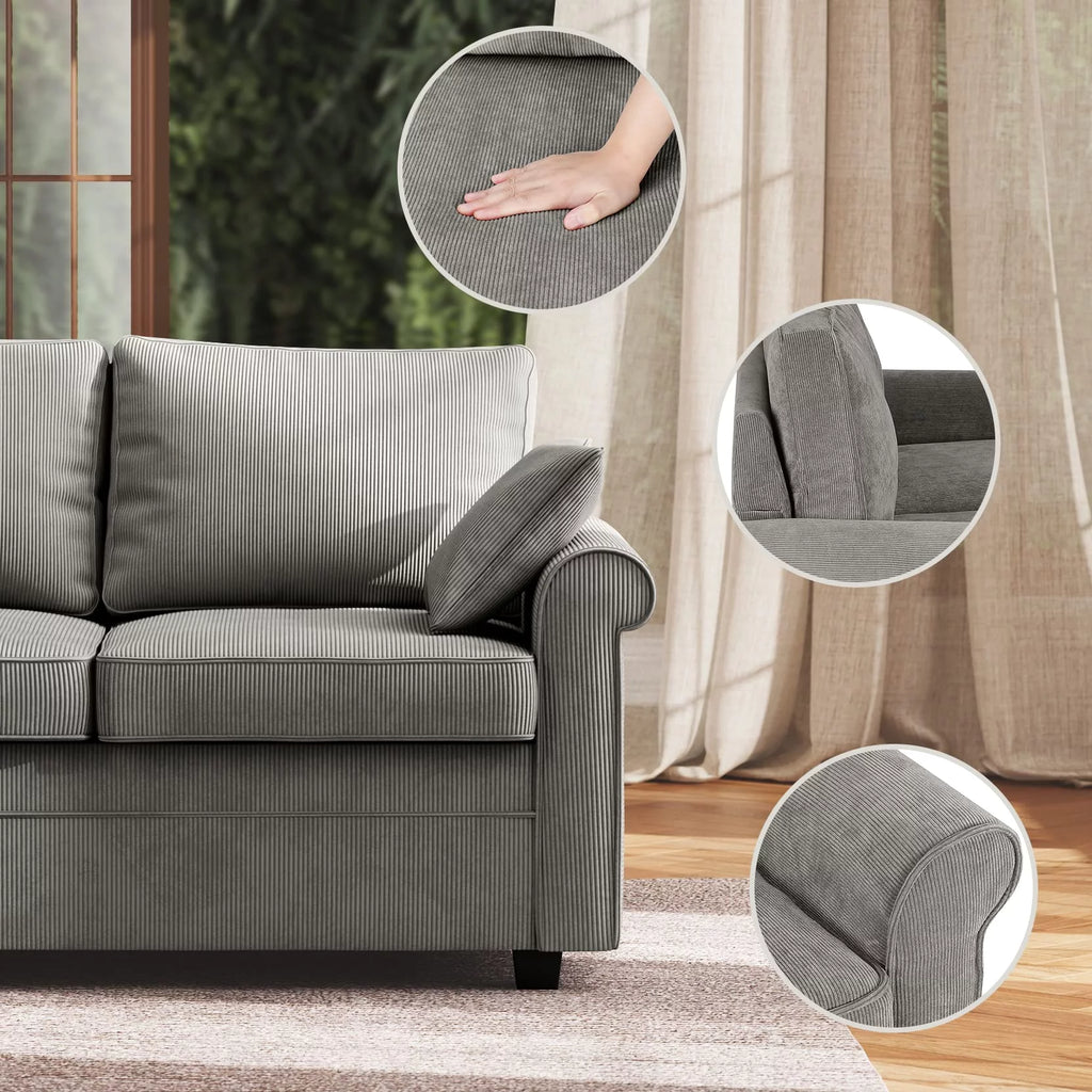 Brown Corduroy 2 in 1 Sleeper Sofa P5794