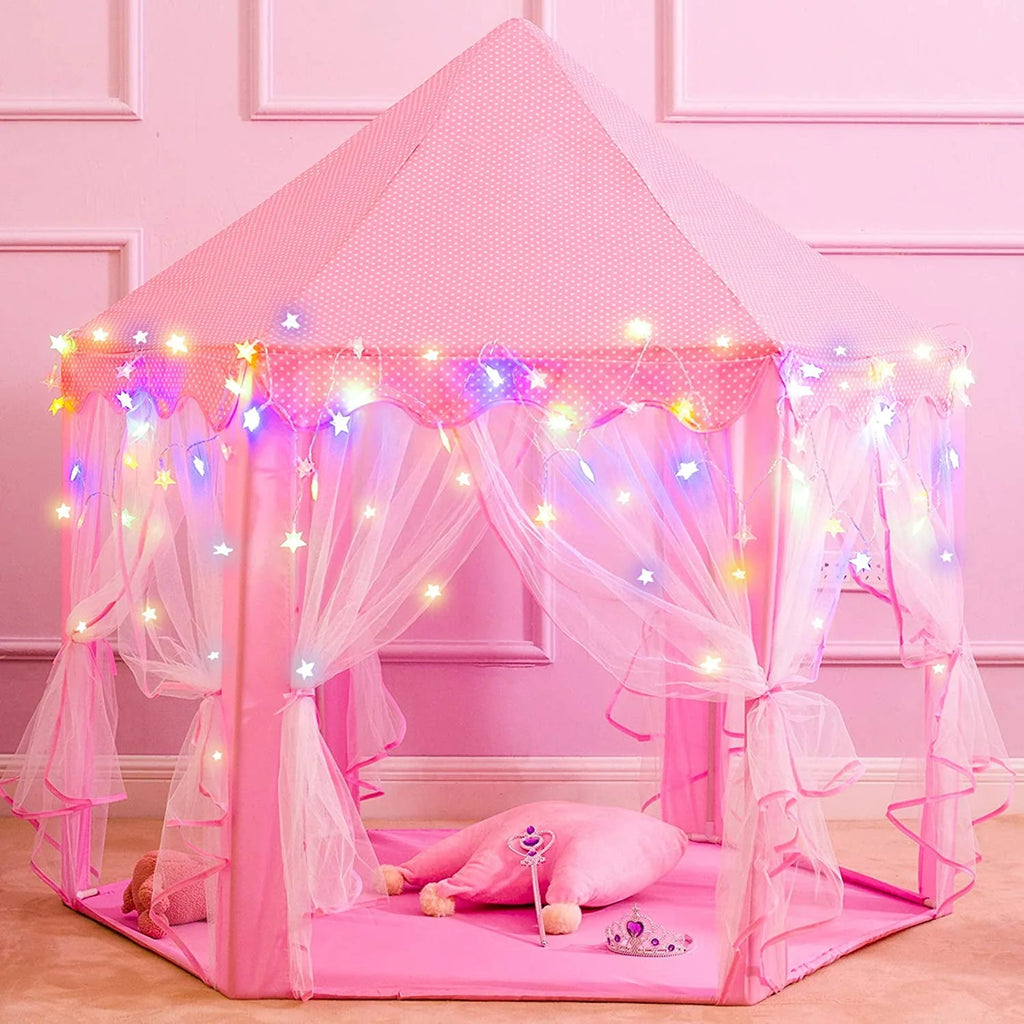 Pink Princess Tent with Star Lights N418383