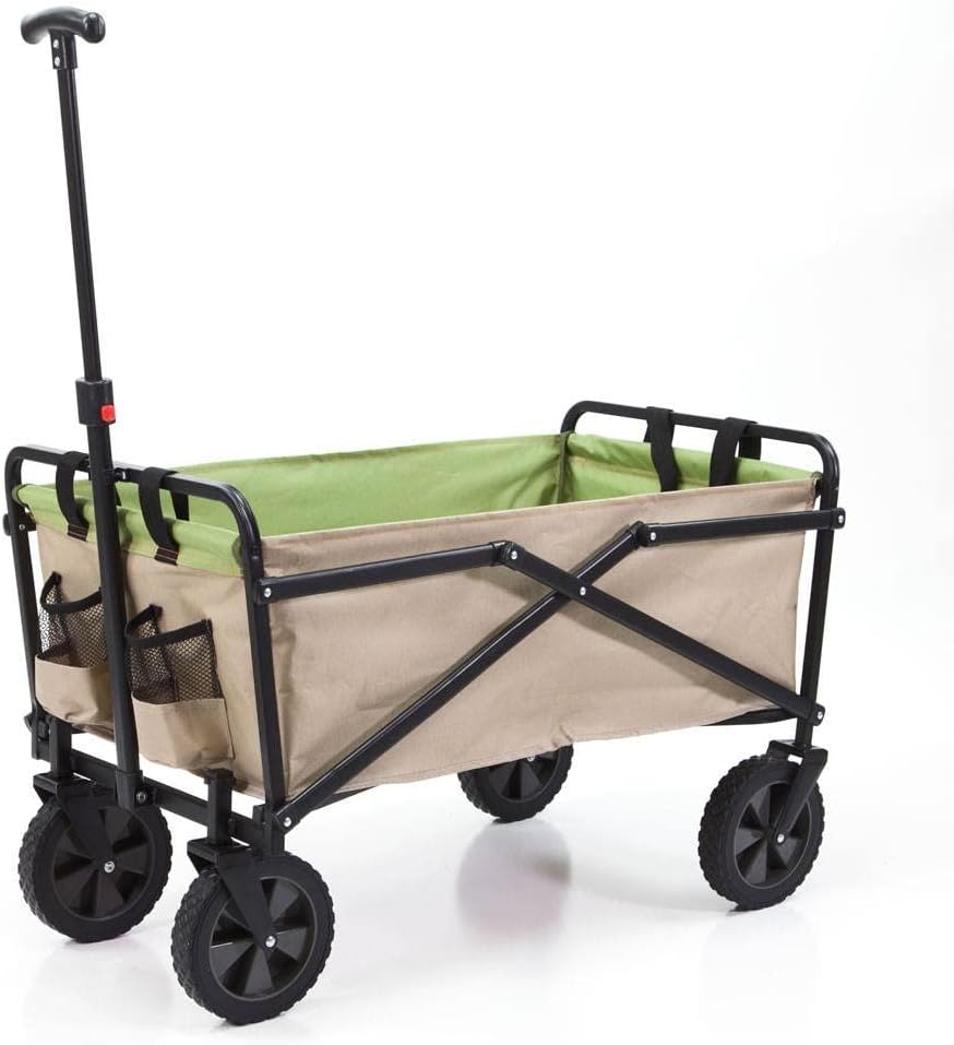 Lightweight Steel Frame Folding Utility Wagon Cart with Pockets L7566