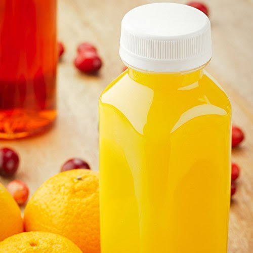 12-oz Square Plastic Juice Bottles with Safety Cap V110303