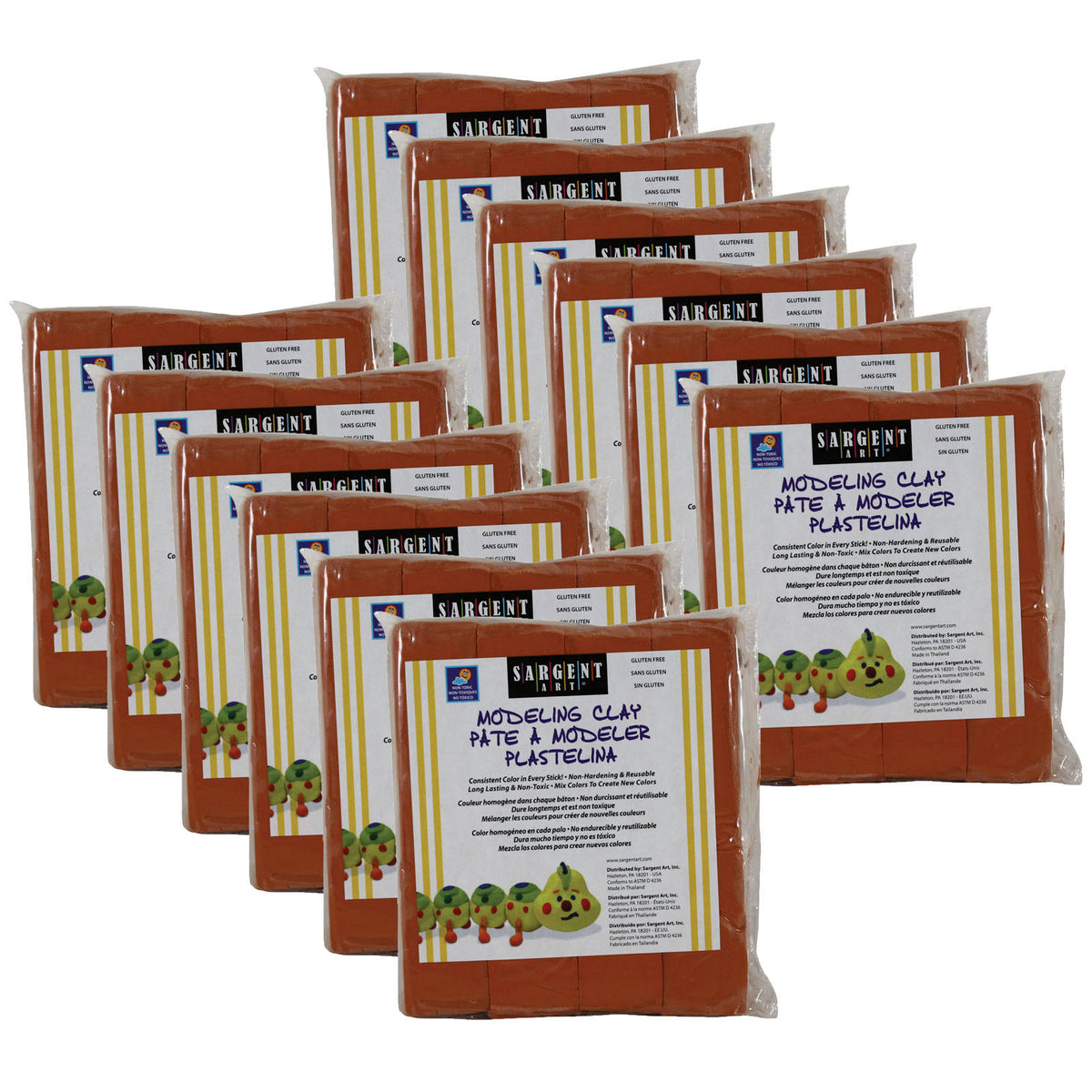 Non-Hardening Modeling Clay 1lb 12 Packs Terra Cotta U397070