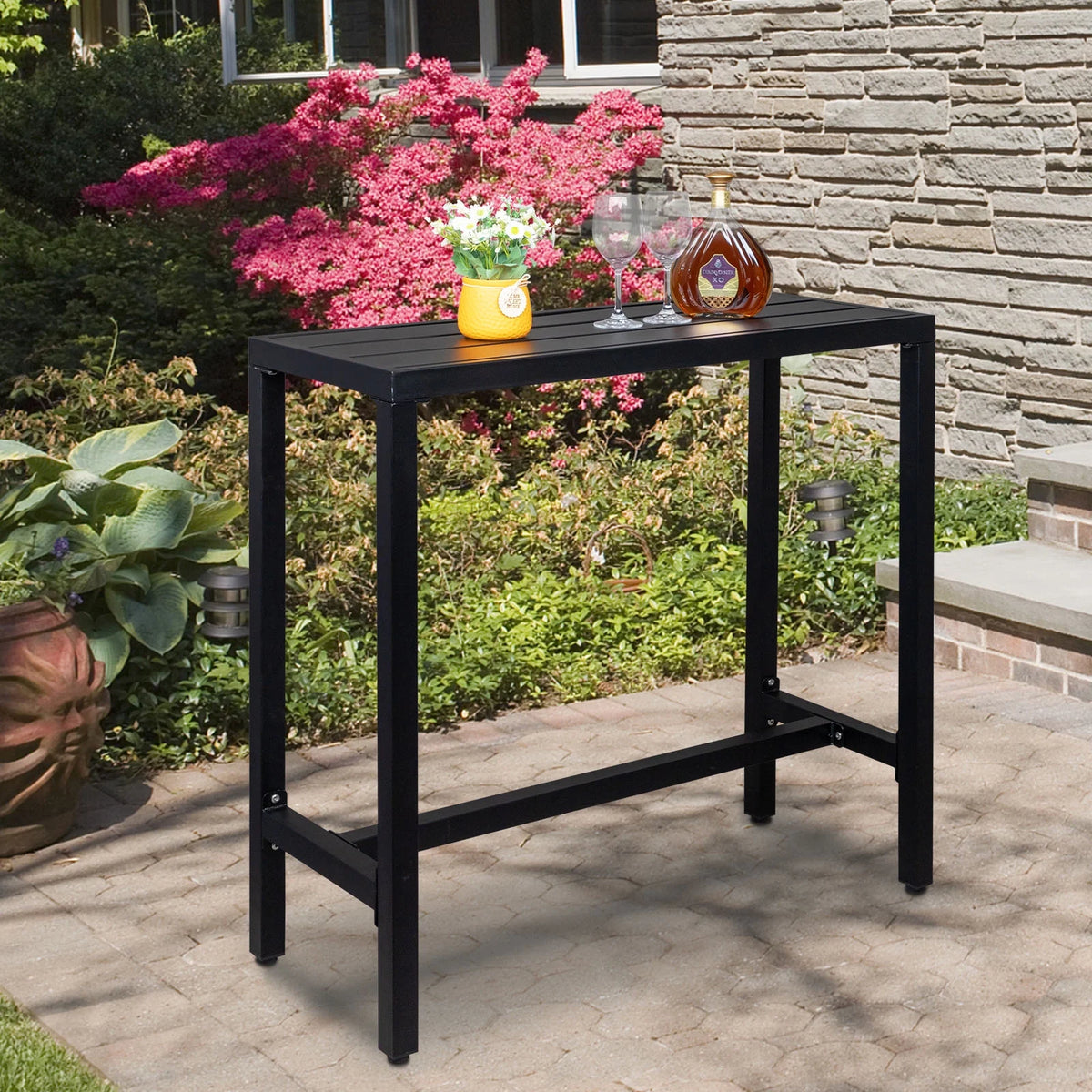 Black Iron Adjustable Bar Table F936