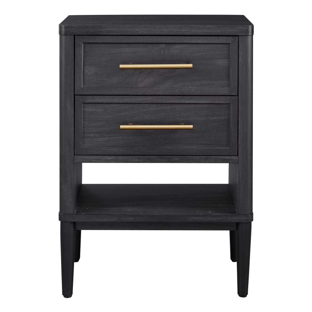 2 Drawer Charcoal Finish Nightstand K4990