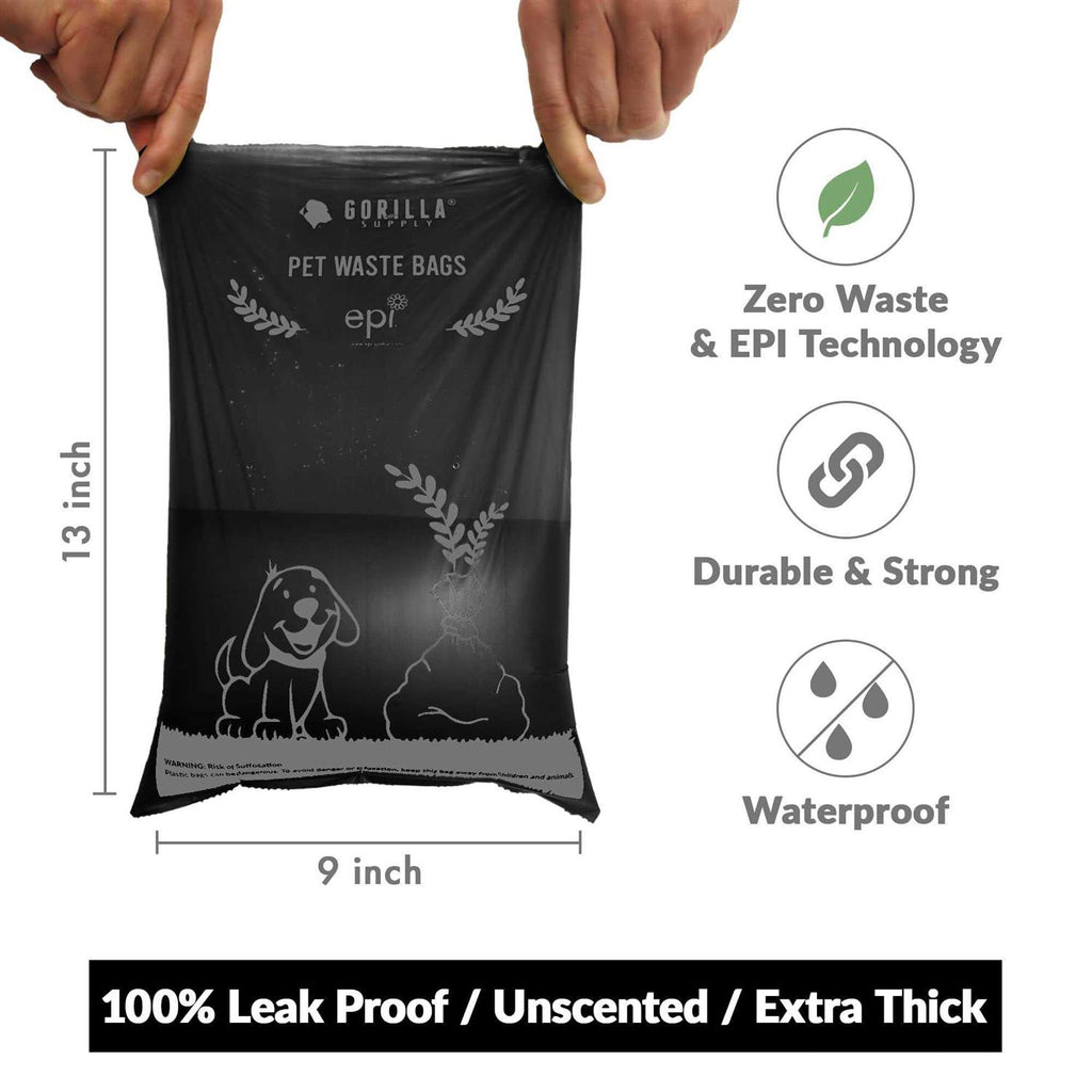 Dog Poop Waste Bags with Dispenser and Leash Tie N61957