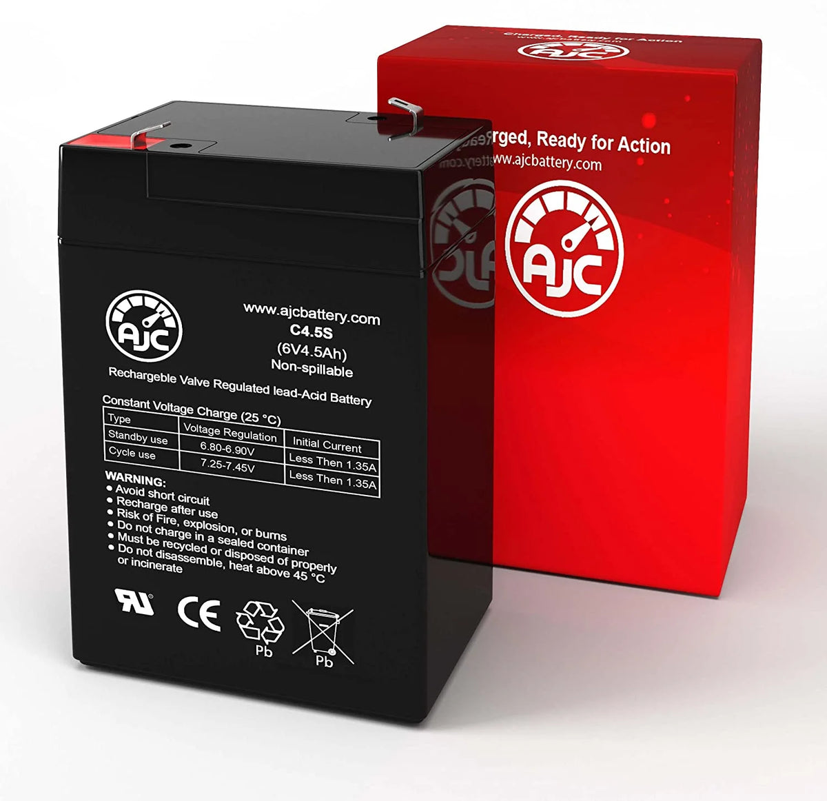 6V 4.5Ah Sealed Lead Acid Battery T7598