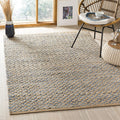 Handmade Braided Jute Runner 2'3 x 8' Blue Natural Q83938