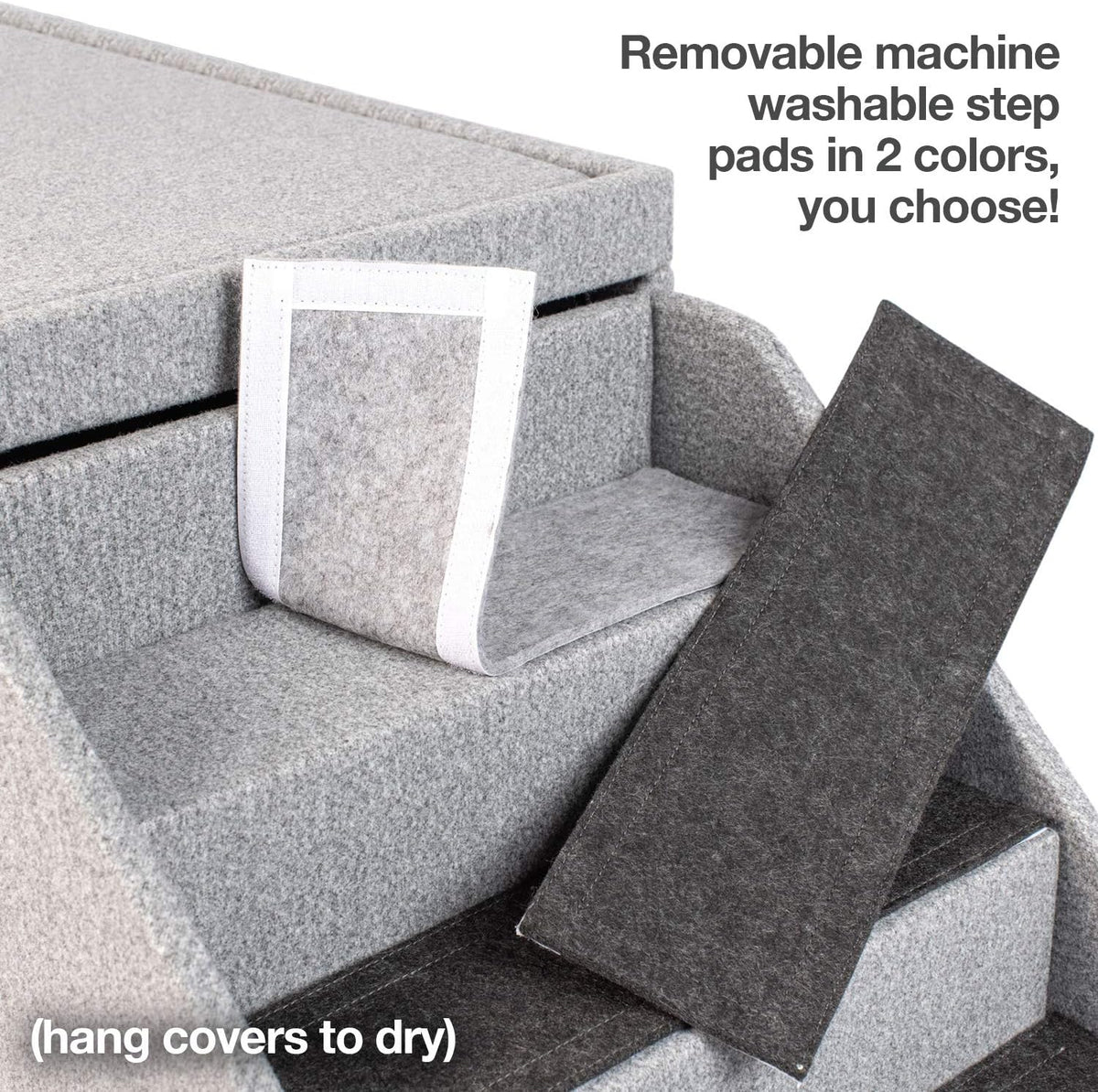 Foldaway Pet Stairs and Storage Ottoman 18x18x18” P2632