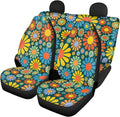 Blue Butterfly Floral Moon Pattern Car Seat Covers Pack of 2 D4496