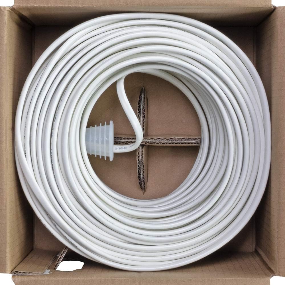 500ft 18/2 AWG 2 Conductor White Speaker Cable I990