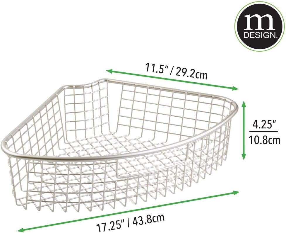 Metal Kitchen Cabinet Lazy Susan Storage Organizer Basket with Front Handle - 4 Pack L82702