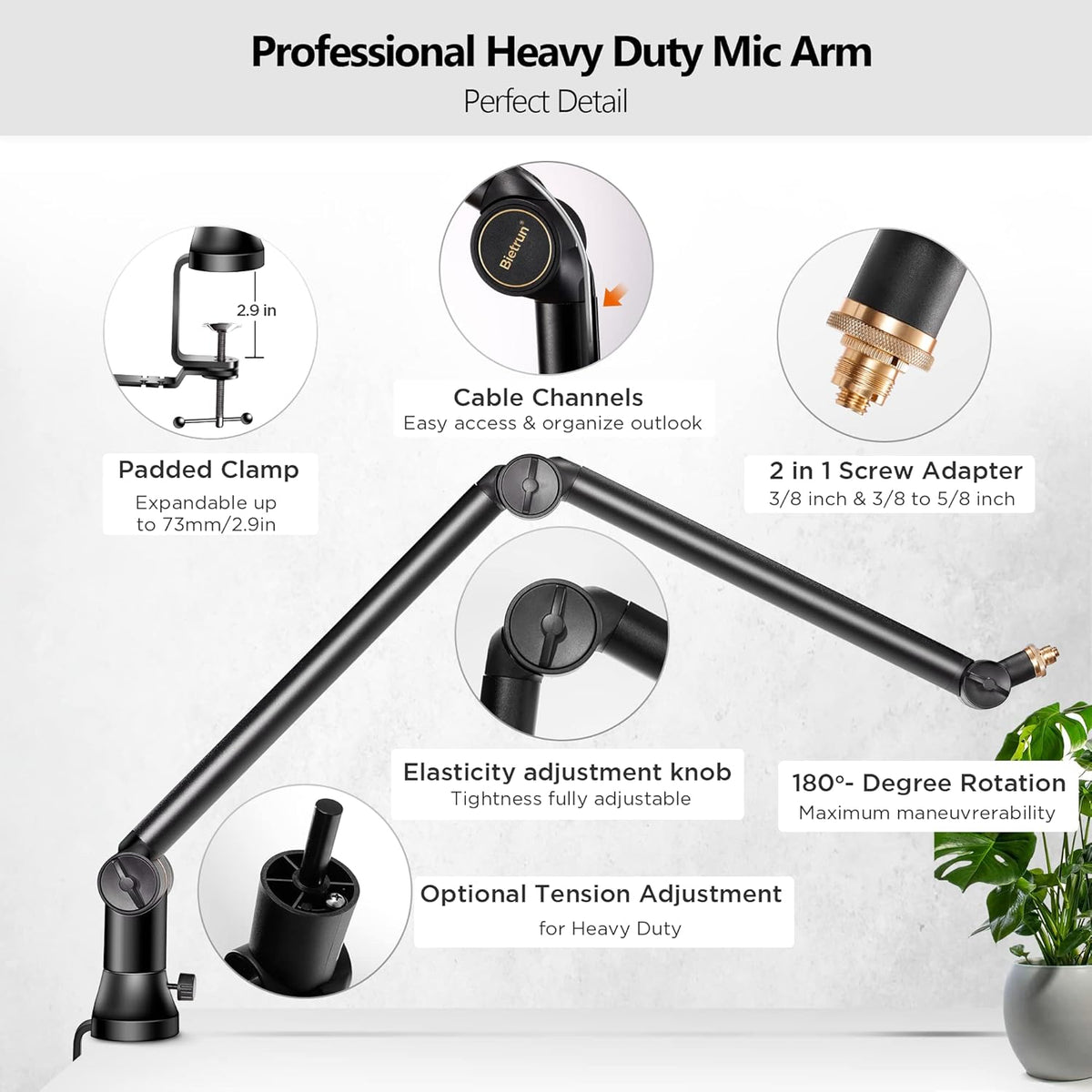 Mic Arm Desk Mount with 3/8 to 5/8 Adapter H90792