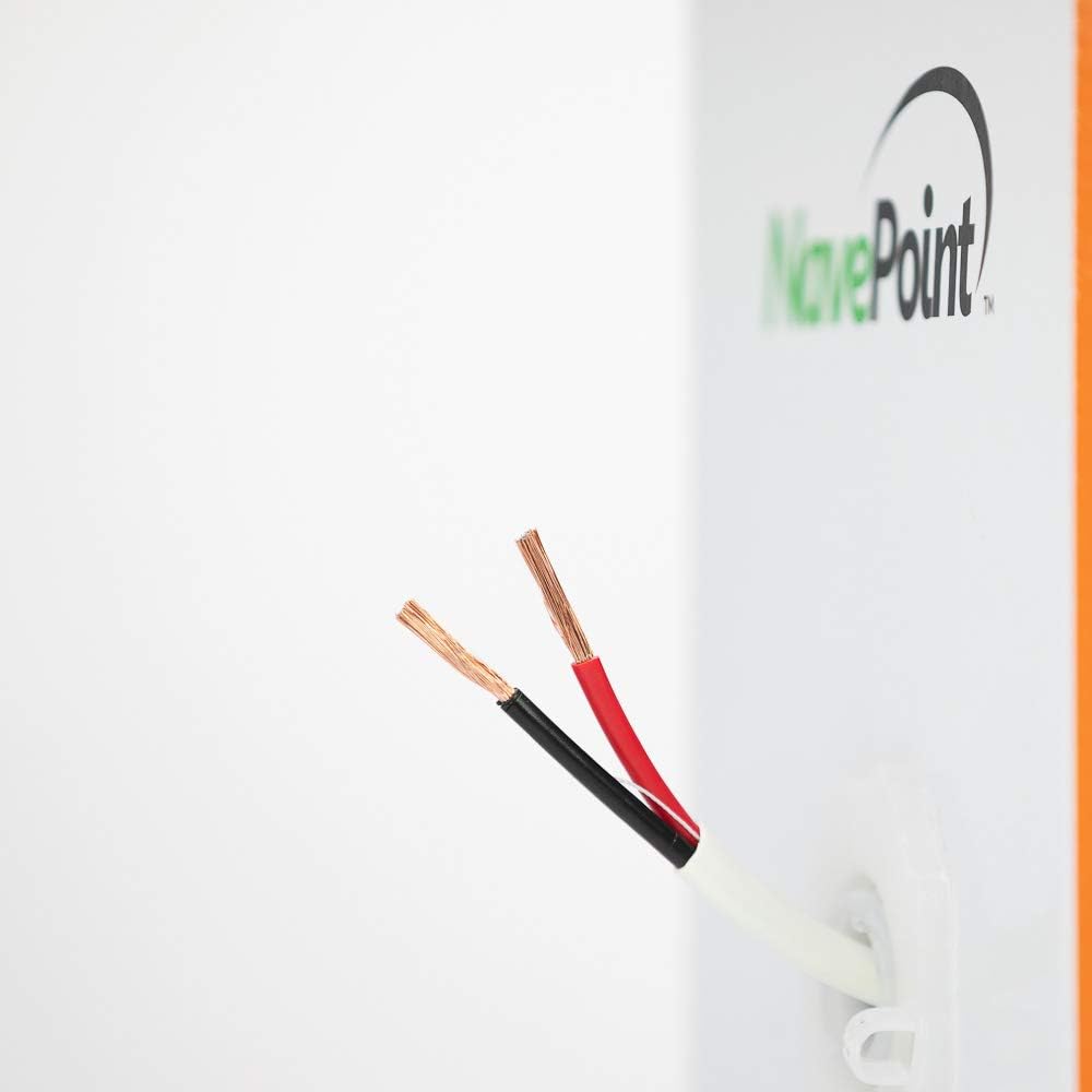 500ft 18/2 AWG 2 Conductor White Speaker Cable I990