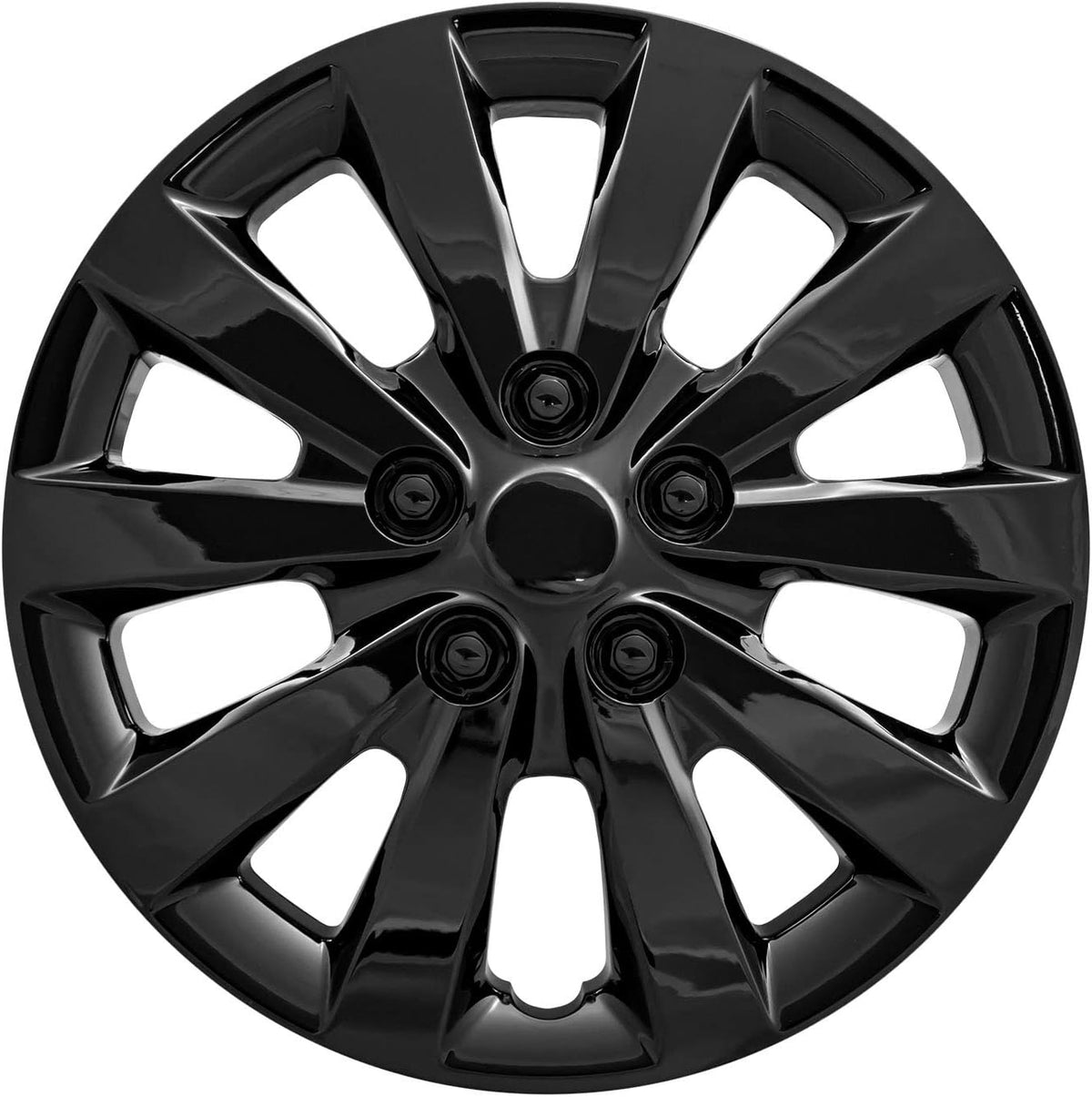 Set of 4 16 10 Spoke Gloss Black Wheel Covers Y836356
