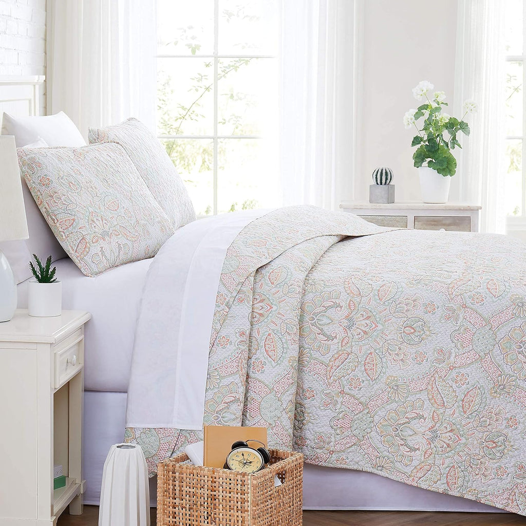 Oversized Quilt Cover Set with 1 Quilt Set and 2 Shams, Full / Queen, Blue Z193