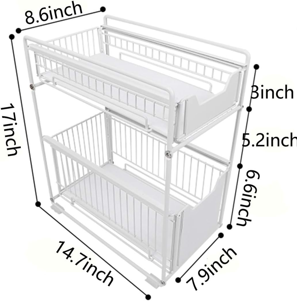 Under Sink Cabinet Organizer with Sliding Drawer R246