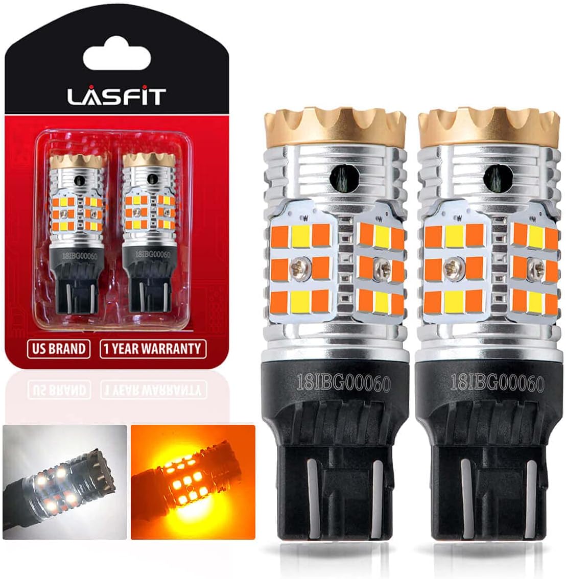 7443 LED Bulb Switchback Dual Color Amber/White 2 Pack X178961