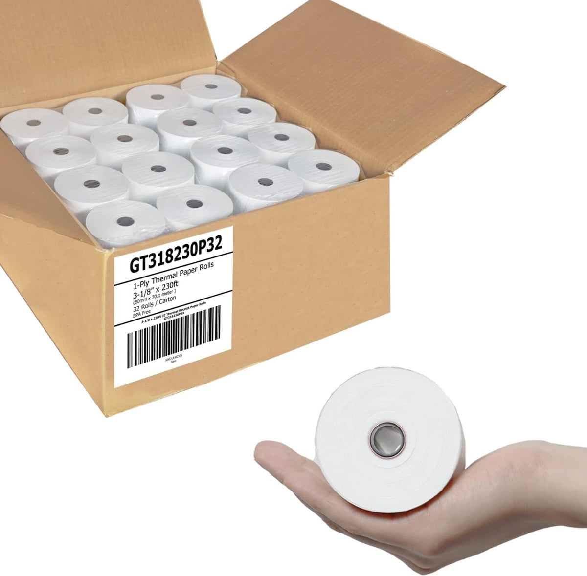 Thermal Paper Receipt Rolls 3 1/8 x 230 ft 32 Rolls B978
