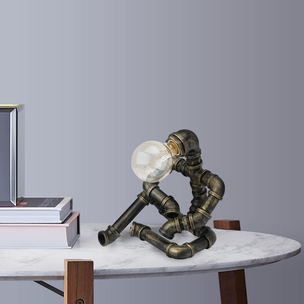 Bronze Iron Water Pipe Robot Lamp D925