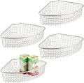 Metal Kitchen Cabinet Lazy Susan Storage Organizer Basket with Front Handle - 4 Pack L82702