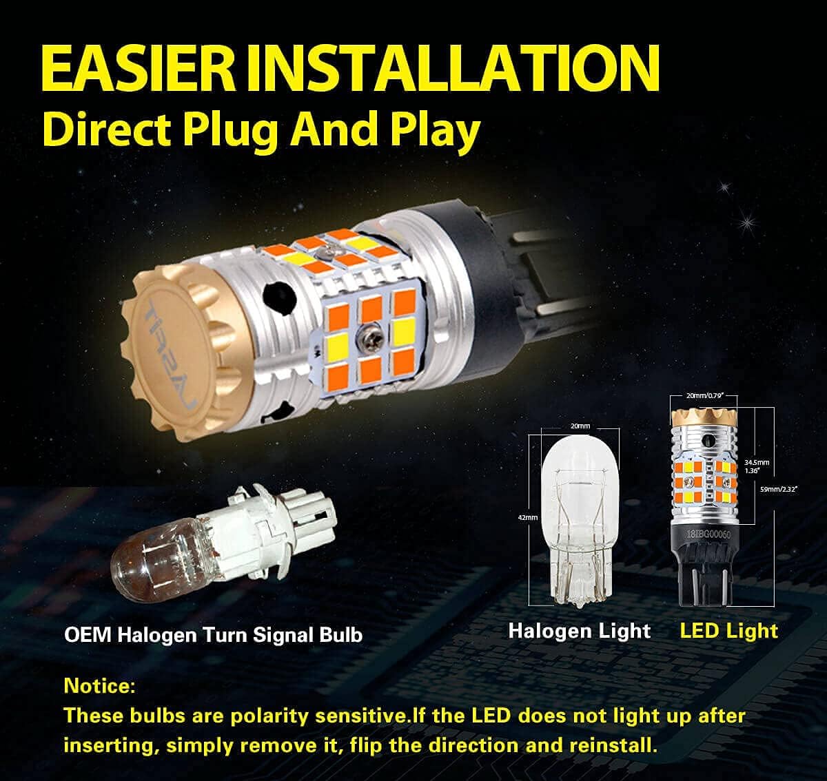 7443 LED Bulb Switchback Dual Color Amber/White 2 Pack X178961
