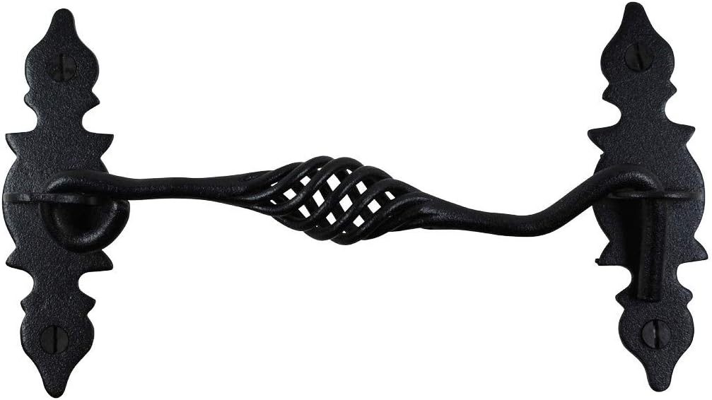Black Wrought Iron Cabin Hook Eye Latches 6.5 Long Pack of 6 Y589