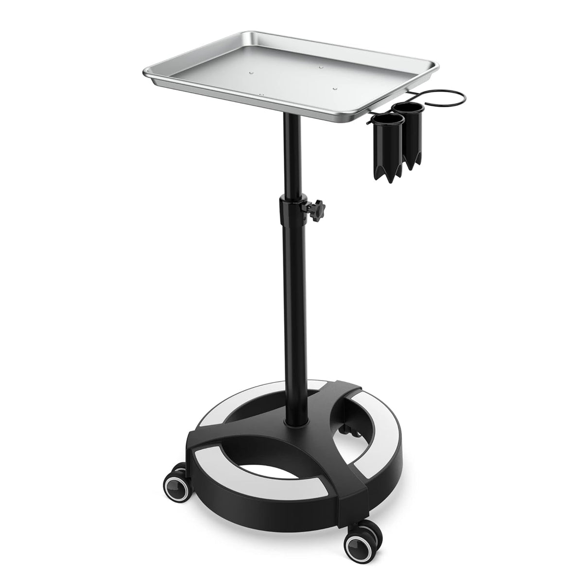 Adjustable Height Aluminum Salon Tray Cart with Accessory Caddy L726