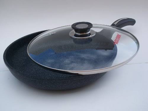 Ceramic Marble Coated Non Stick Cast Aluminium Fry Pan with Lid, 20 cm Y935