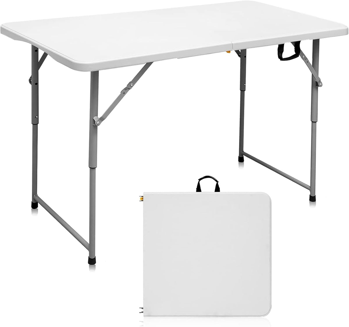 White 4FT Adjustable Folding Plastic Table X95570